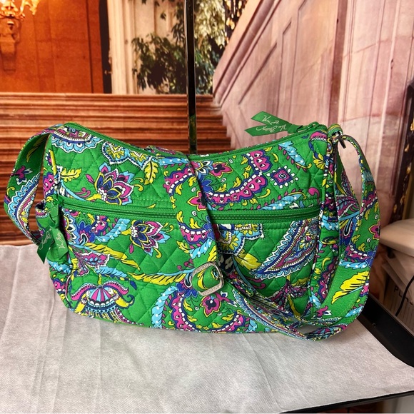 Vera Bradley Vibrant Emerald Paisley Shoulder Crossbody Bag ๐๐๐ - Picture 4 of 17